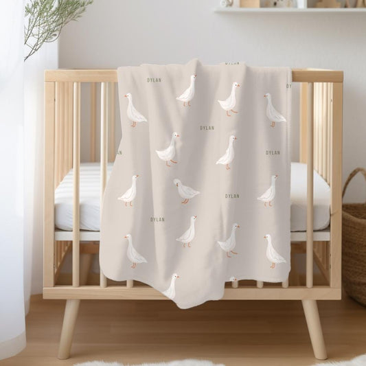 Personalized Retro Silly Goose Receiving Blanket