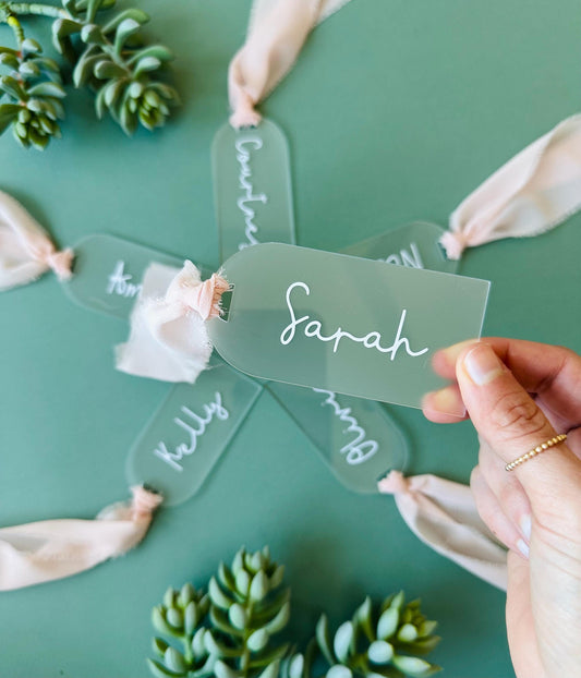 Personalized Reusable Frosted Acrylic 2x3 Gift Tag