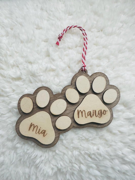 Personalized Dog Paw Ornament