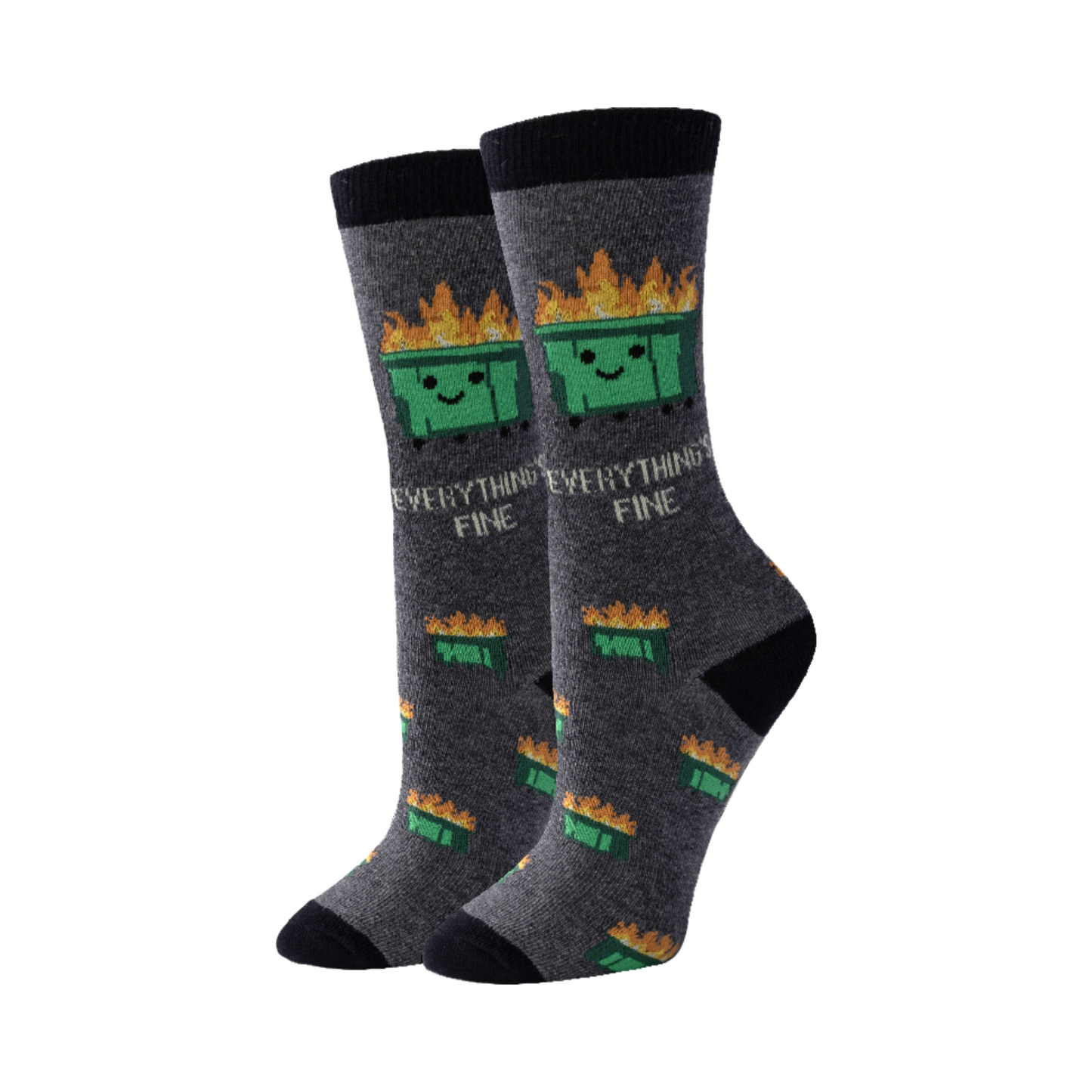 Ladies Everything's Fine Dumpster Fire Socks