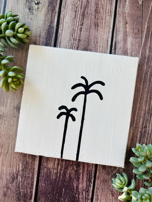 Modern Palm Trees Original Painting On Canvas