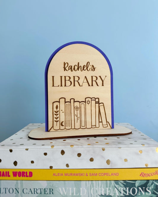 Personalized Book Shelf Book Sign