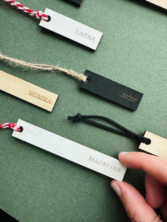 Personalized Reusable Wooden Gift Tag