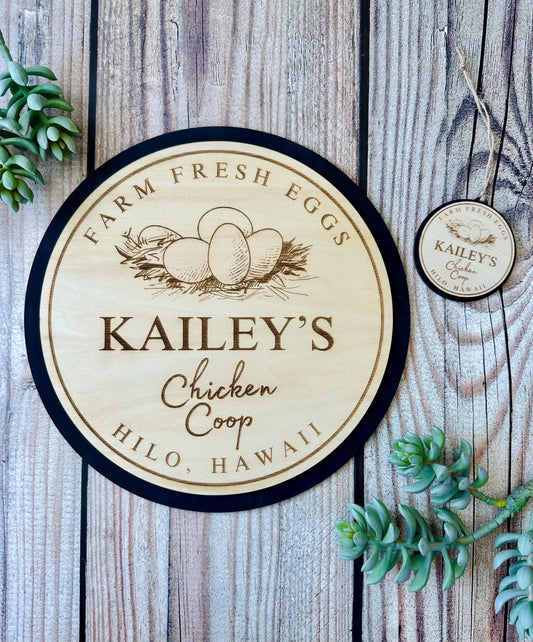 Personalized Wood Chicken Coop Sign