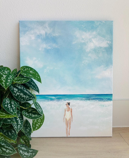 Beach Girl Original Painting On Canvas