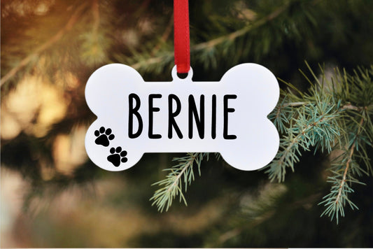 Personalized Acrylic Dog Bone Ornament