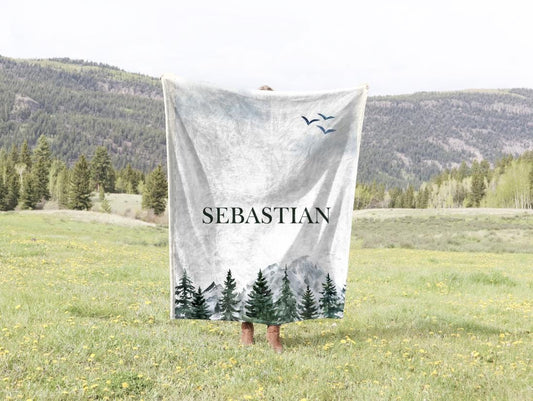 Personalized Woodland Baby Receiving Blanket