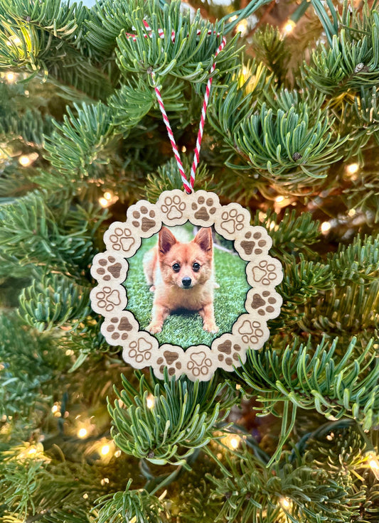Dog Paw Picture Frame Ornament