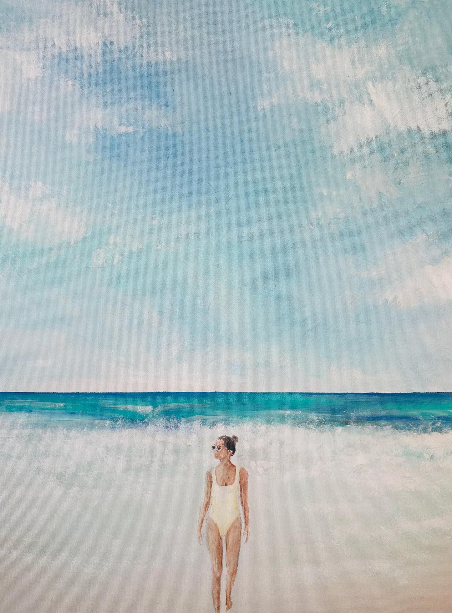 Beach Girl Original Painting On Canvas
