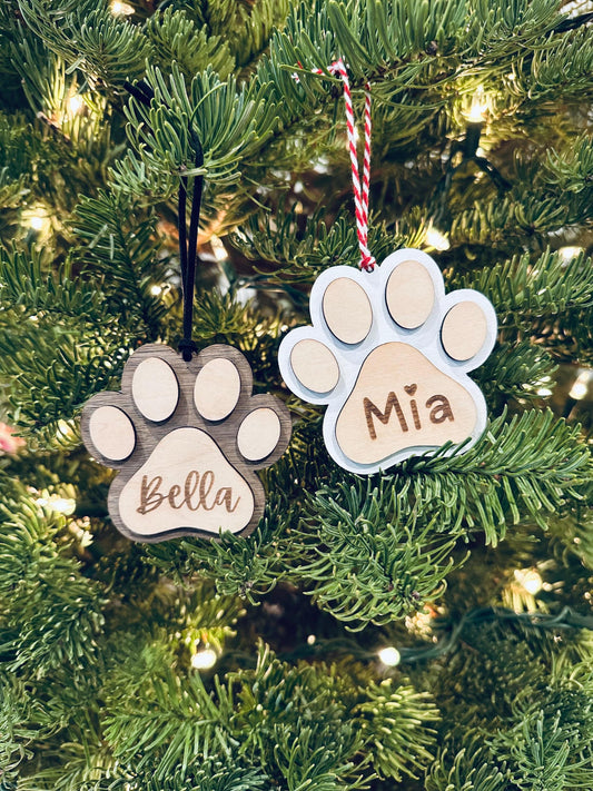Personalized Dog Paw Ornament