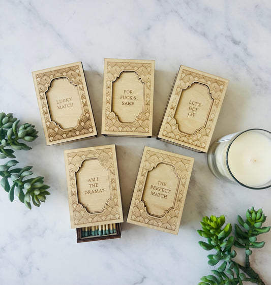 Unhinged Personalized Wood Matchbox