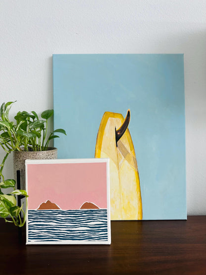 Surfboard Original Painting On Canvas