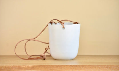 White Ceramic Hanging Ceiling Planter