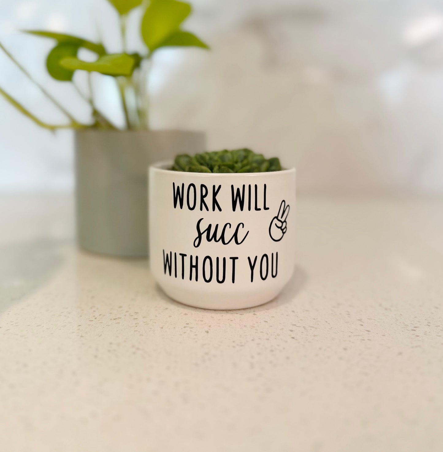 Work Will Succ Without You Succulent Plant Pot