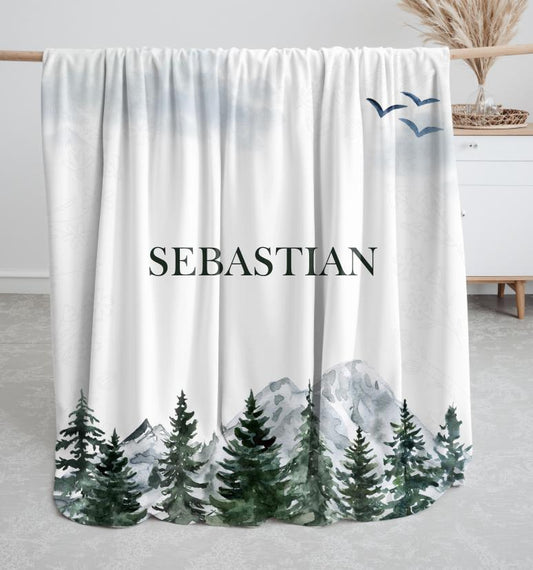Personalized Woodland Baby Receiving Blanket