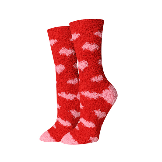 Ladies Heart Fuzzy Socks