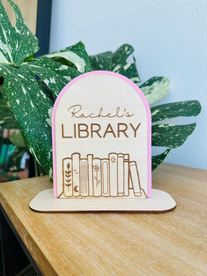 Personalized Book Shelf Book Sign