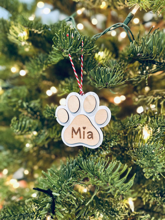 Personalized Dog Paw Ornament