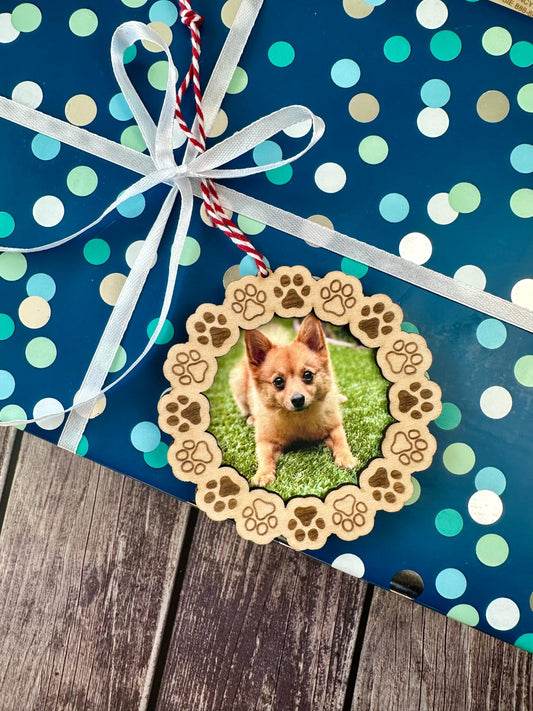 Dog Paw Picture Frame Ornament