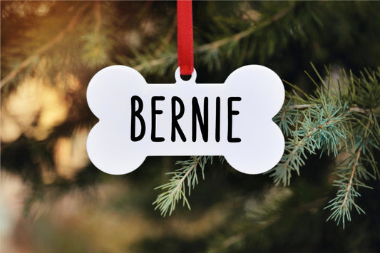 Personalized Acrylic Dog Bone Ornament
