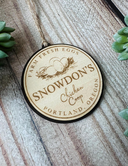 Personalized Chicken Coop Ornament