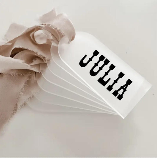 Personalized Reusable Frosted Acrylic 2x3 Gift Tag