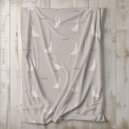 Personalized Retro Silly Goose Receiving Blanket