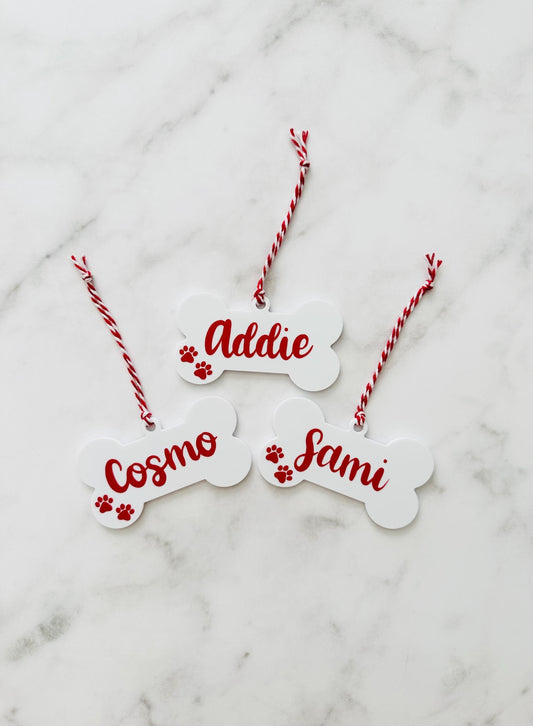 Personalized Acrylic Dog Bone Ornament