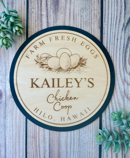 Personalized Wood Chicken Coop Sign