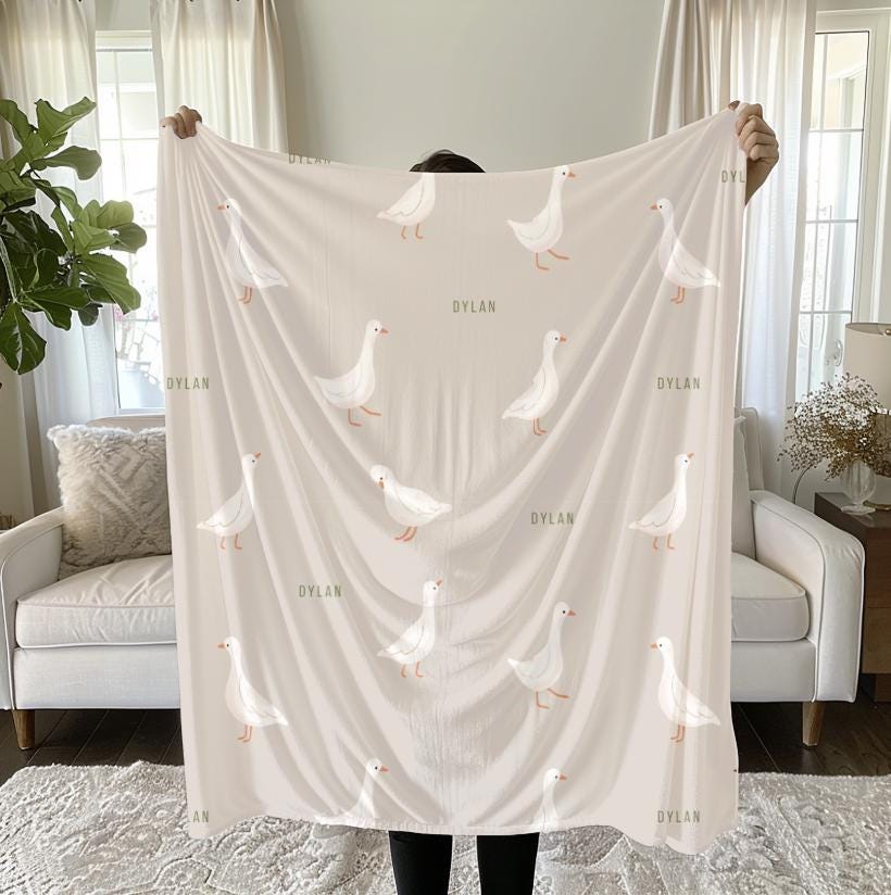 Personalized Retro Silly Goose Receiving Blanket