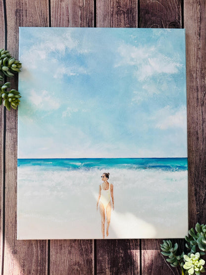 Beach Girl Original Painting On Canvas