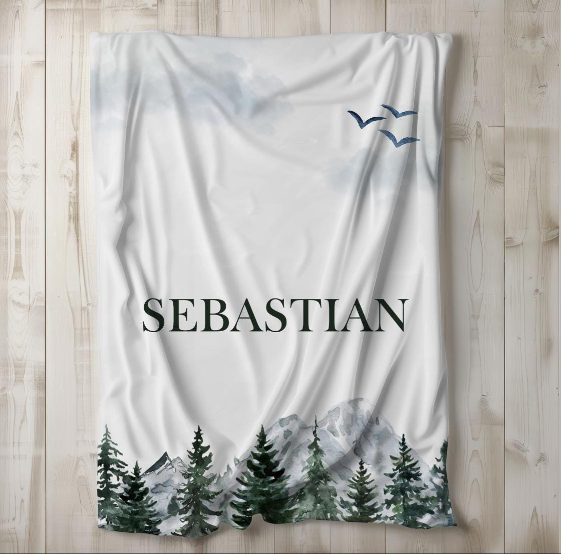 Personalized Woodland Baby Receiving Blanket