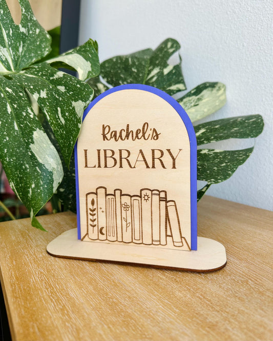 Personalized Book Shelf Book Sign