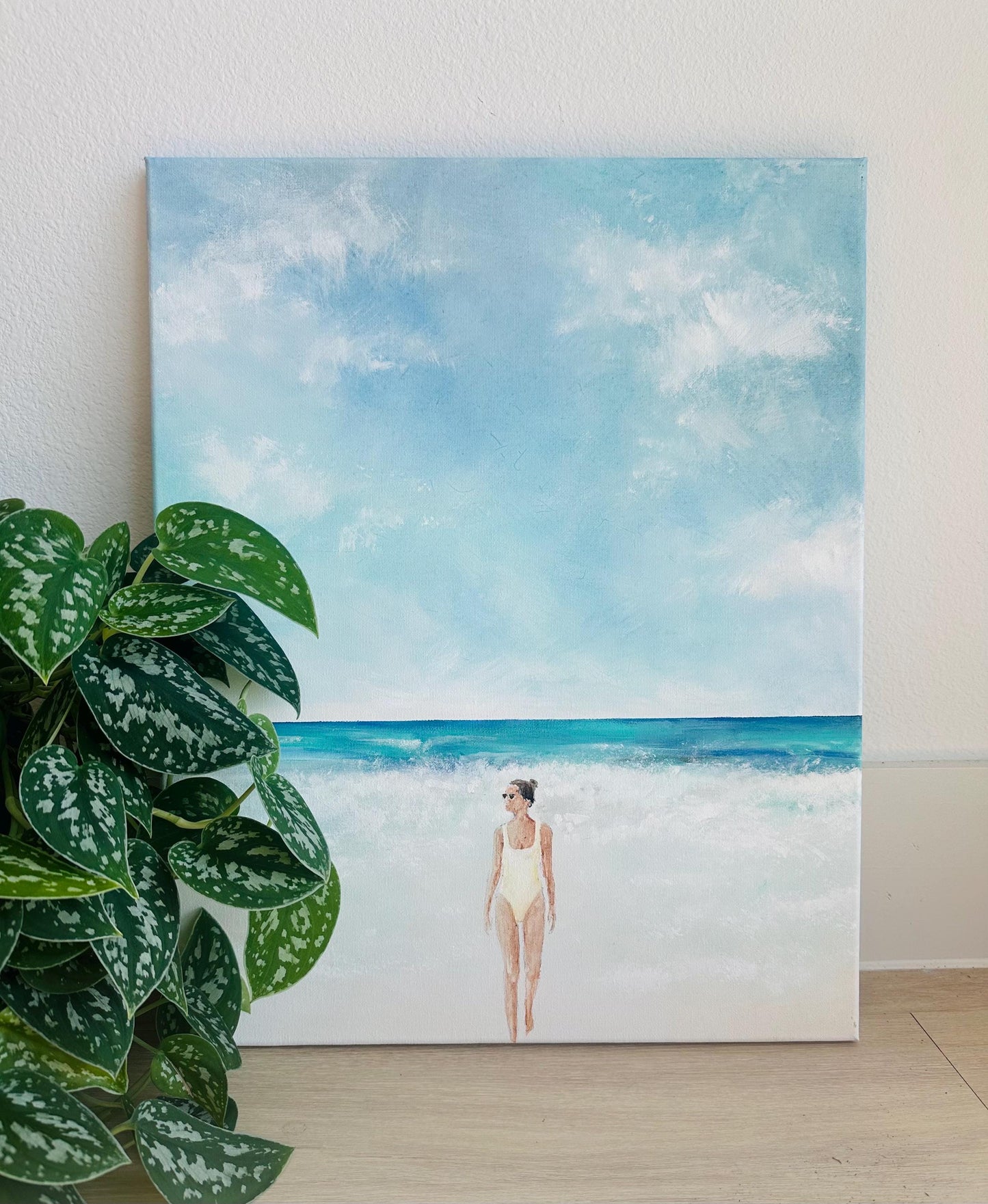 Beach Girl Original Painting On Canvas