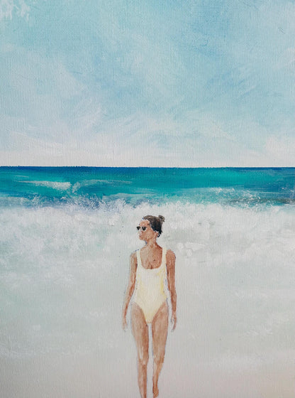Beach Girl Original Painting On Canvas