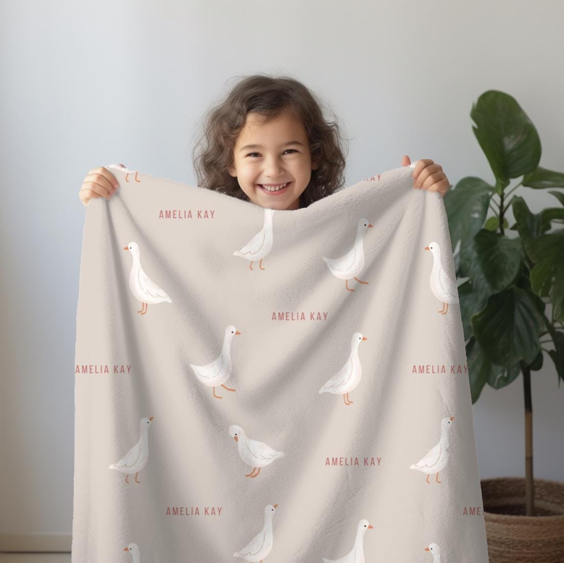 Personalized Retro Silly Goose Receiving Blanket