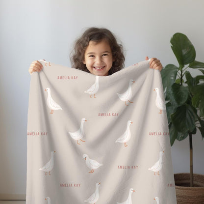 Personalized Retro Silly Goose Receiving Blanket