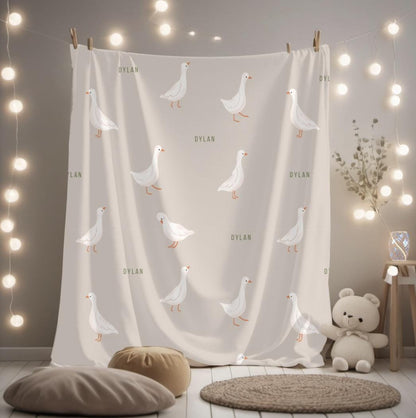 Personalized Retro Silly Goose Receiving Blanket