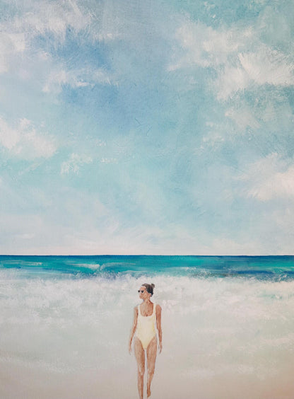 Beach Girl Original Painting On Canvas