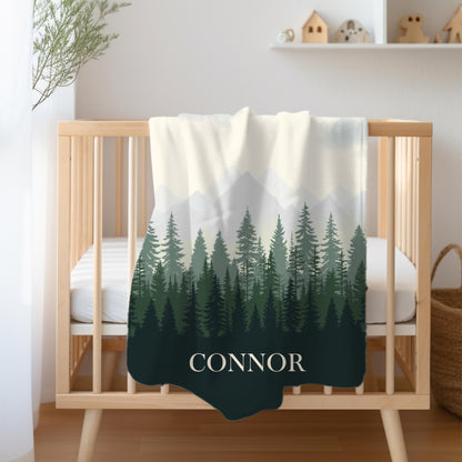 Personalized Baby Woodland Blanket