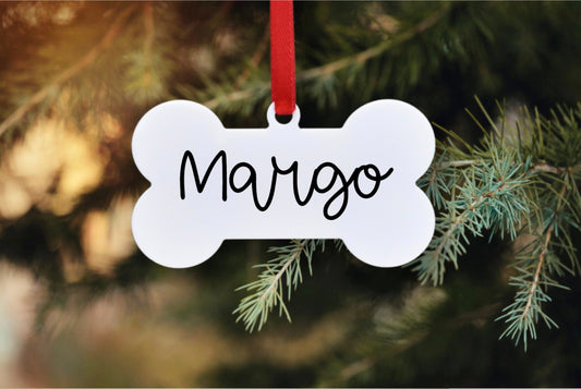 Personalized Acrylic Dog Bone Ornament