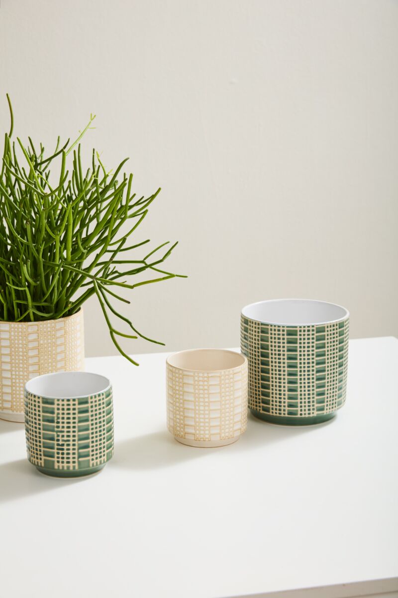Zati Checkered Plant Pot